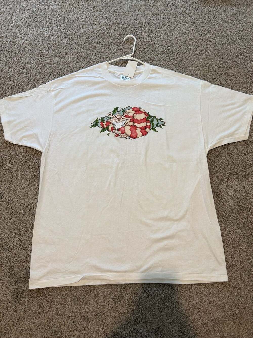 Vintage 90s Andazia Alice in Wonderland Cheshire Cat T-Shirt XXL